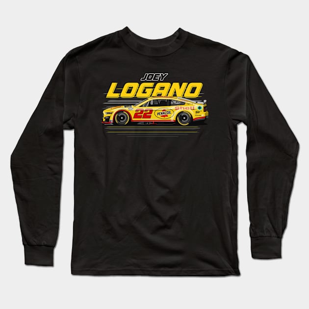 Joey Logano 22 Mustang Long Sleeve T-Shirt by Erianna Bee